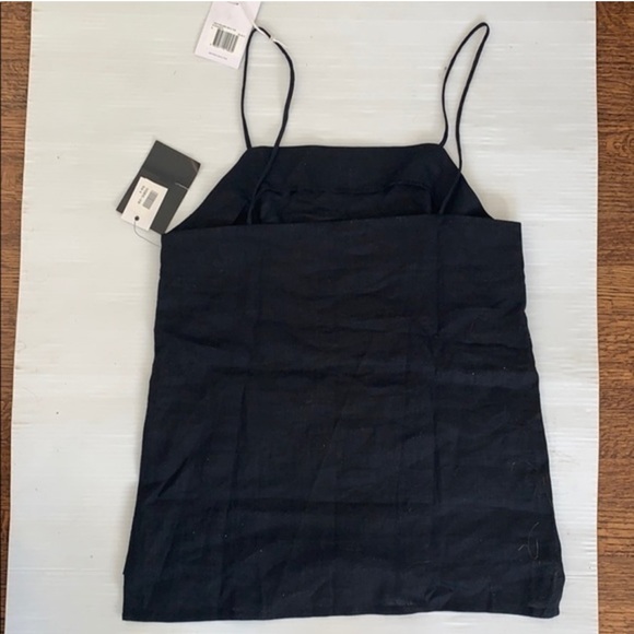 MATIN black linen square neck top. Size 2 US - Picture 3 of 6